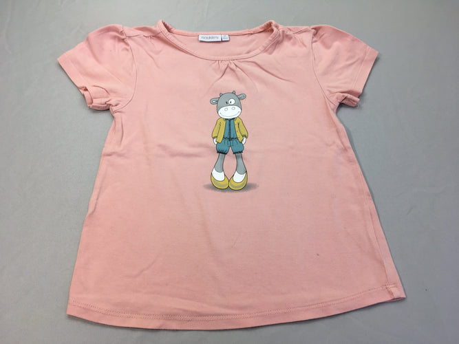 T-shirt m.c rose vache, moins cher chez Petit Kiwi