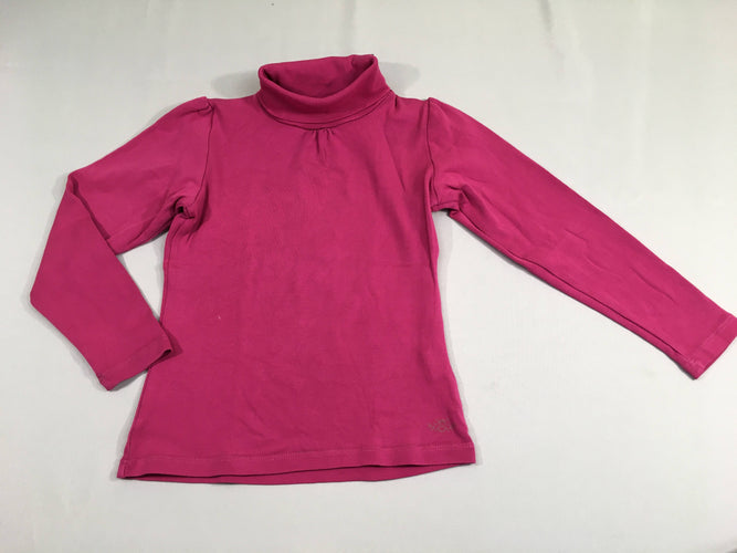 T-shirt col roulé rose vif, moins cher chez Petit Kiwi