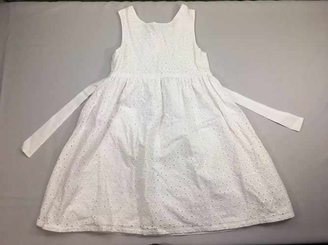 Robe s.m blanc broderies ajourée, moins cher chez Petit Kiwi