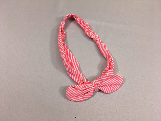 Bandeau rose rayé blanc noeud, moins cher chez Petit Kiwi
