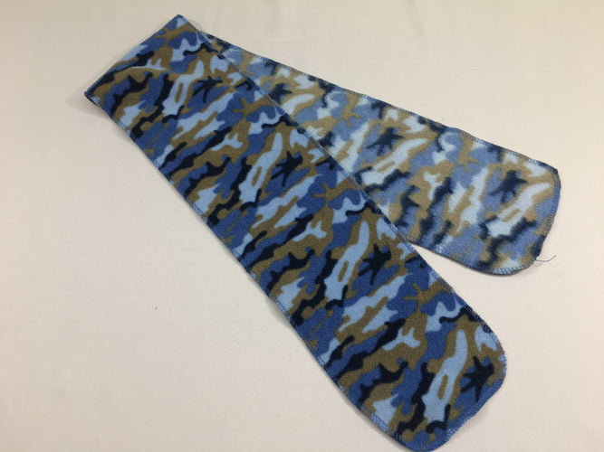 Echarpe bleue polar motifs camouflage, moins cher chez Petit Kiwi