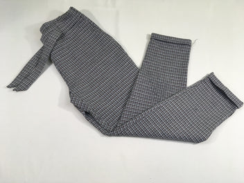 Pantalon style tweed gris-bordeau taille et chevilles élastiques