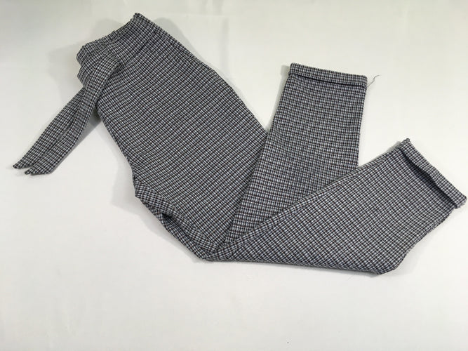 Pantalon style tweed gris-bordeau taille et chevilles élastiques, moins cher chez Petit Kiwi