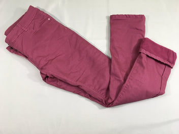 Etat neuf-Pantalon rose foncé style enduit doublé polar
