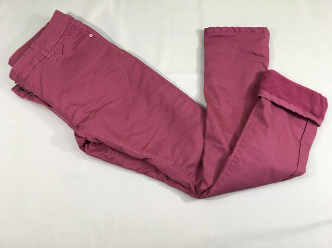Etat neuf-Pantalon rose foncé style enduit doublé polar, moins cher chez Petit Kiwi