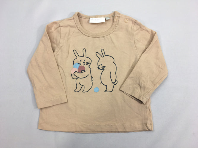 T-shirt m.l beige lapin, moins cher chez Petit Kiwi