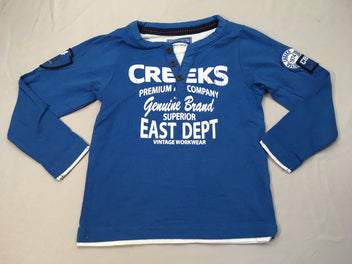 T-shirt m.l bleu effet superposé Creeks
