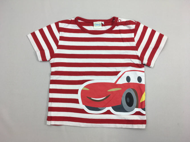 T-shirt m.c ligné rouge/blanc  voiture Cars, moins cher chez Petit Kiwi