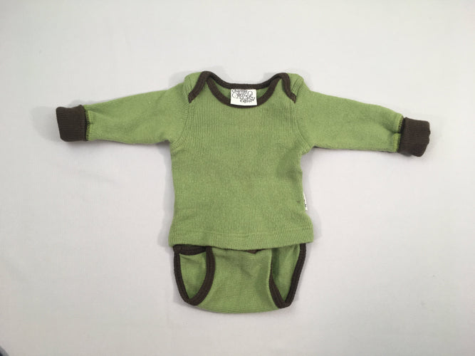 Body m.l 100 % laine vert, moins cher chez Petit Kiwi