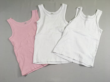 3 chemisettes s.m blanc/rose