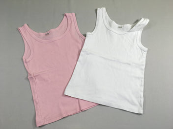 2 chemisettes s.m blanc/rose