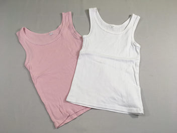 2 chemisettes s.m blanc/rose