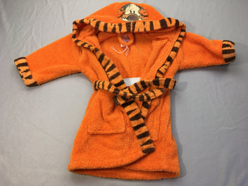 Peignoir velours orange Tigrou à capuche