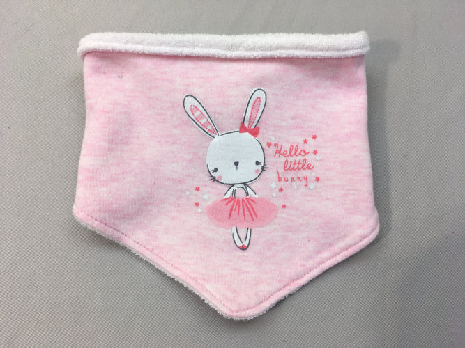Bavoir bandana rose flammé lapin, moins cher chez Petit Kiwi