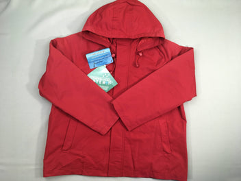 NEUF veste zippée rouge à capuche doublé jersey weather.block system, 17a TAILLE PETIT