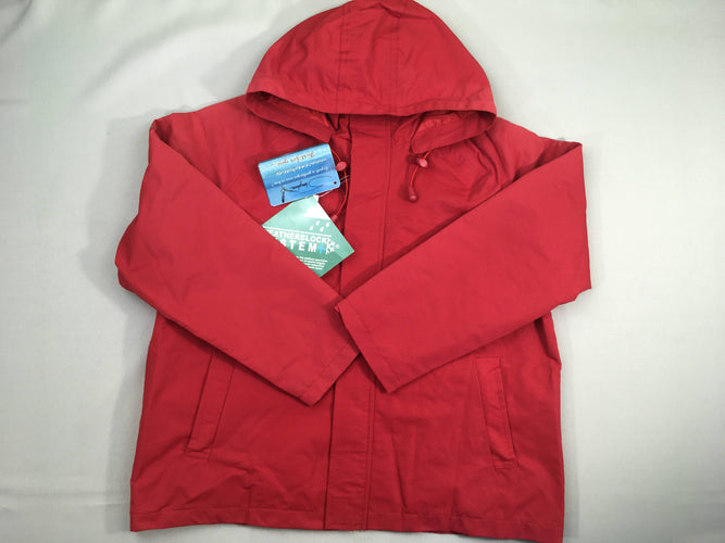 NEUF veste zippée rouge à capuche doublé jersey weather.block system, 17a TAILLE PETIT, moins cher chez Petit Kiwi