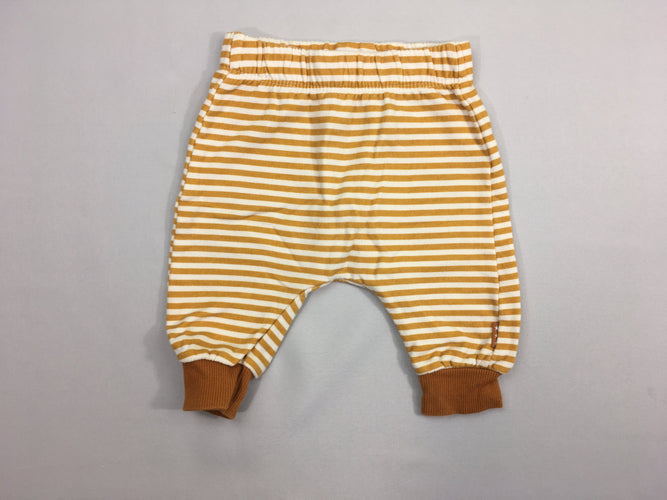Pantalon molleton blanc rayé jaune, moins cher chez Petit Kiwi