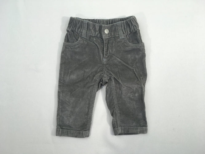 Pantalon velours côtelé gris, moins cher chez Petit Kiwi