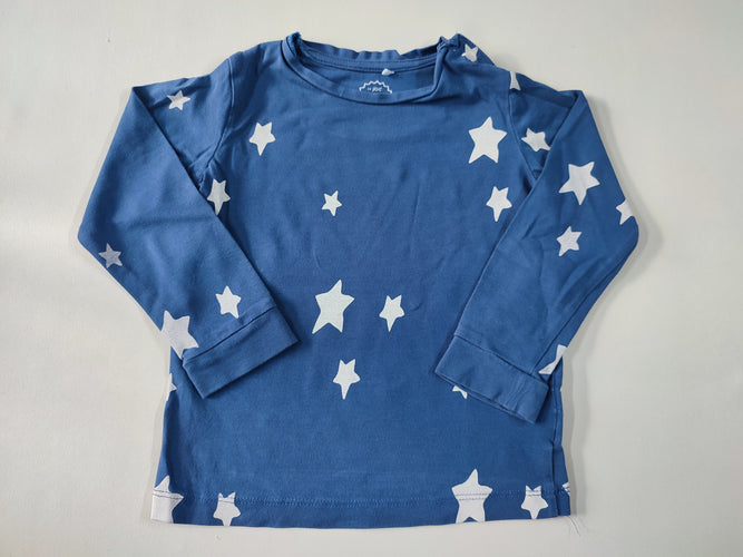 T-shirt m.l bleu marine étoiles grises, moins cher chez Petit Kiwi
