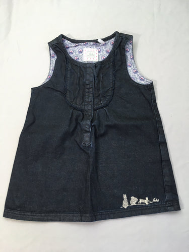 Robe s.m denim lapin brodé bas, moins cher chez Petit Kiwi