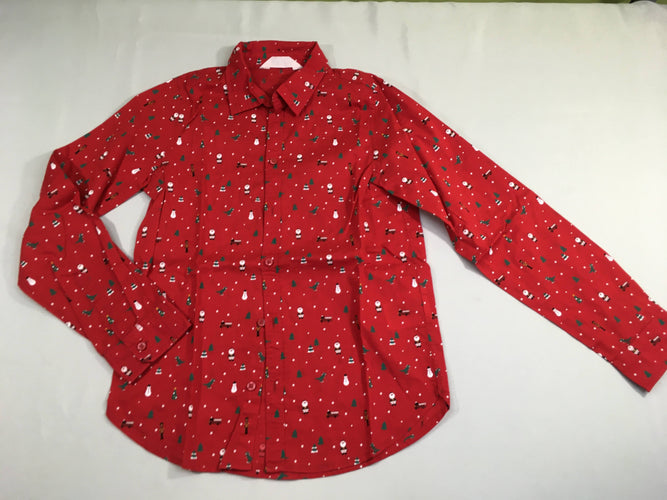 Chemise m.l rouge Noël, moins cher chez Petit Kiwi