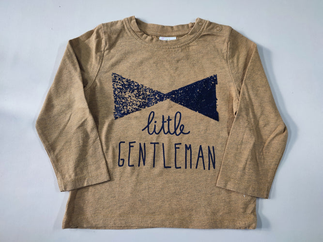 T-shirt m.l brun clair "Little gentleman", moins cher chez Petit Kiwi