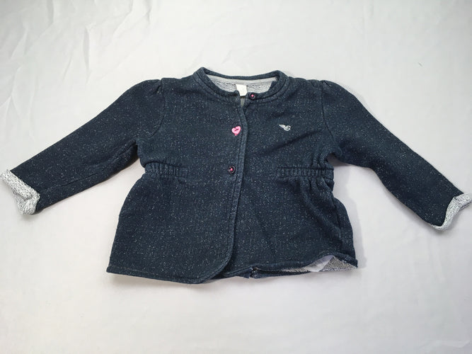 Gilet mlt bleu marine irisé, moins cher chez Petit Kiwi