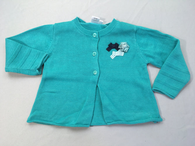 Gilet bleu noeuds, moins cher chez Petit Kiwi