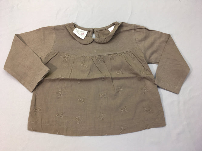 T-shirt m.l brun foncé  avant coton, moins cher chez Petit Kiwi