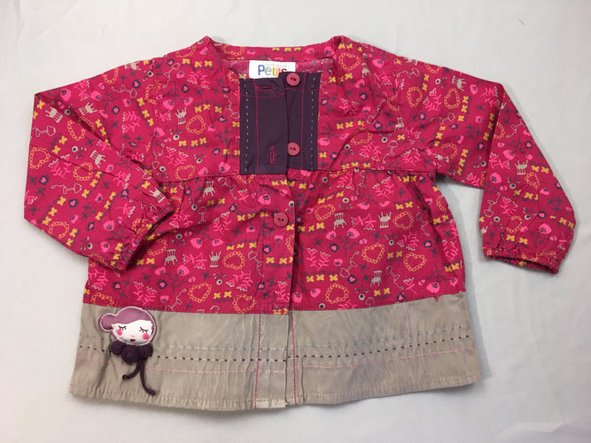 Blouse ml rose motifs + T-shirt m.l + jupe jeans + Legging, moins cher chez Petit Kiwi