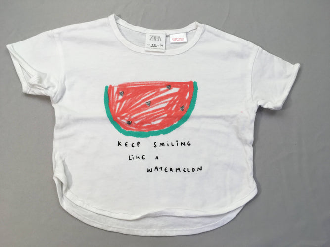 T-shirt m.c blanc pastèque, moins cher chez Petit Kiwi