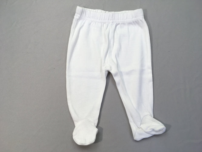 Pantalon à pied jersey blanc, moins cher chez Petit Kiwi