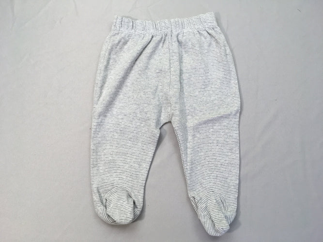 Pantalon à pied jersey rayé gris/blanc, moins cher chez Petit Kiwi