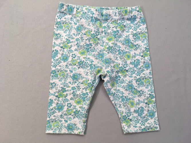 Legging blanc fleurs, moins cher chez Petit Kiwi