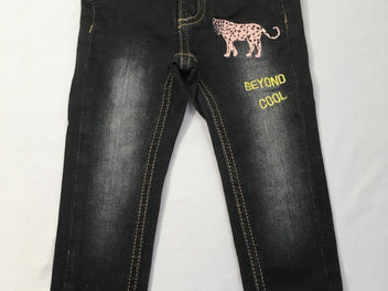 Jeans noir Beyond à revers