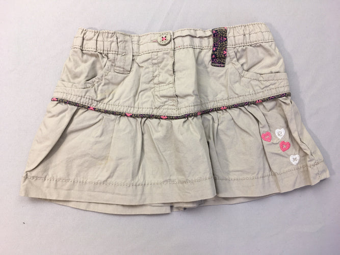 Jupe beige coeurs, moins cher chez Petit Kiwi