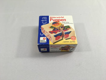 4 cubes en bois, Bilderwurfel Puppen, Selecta