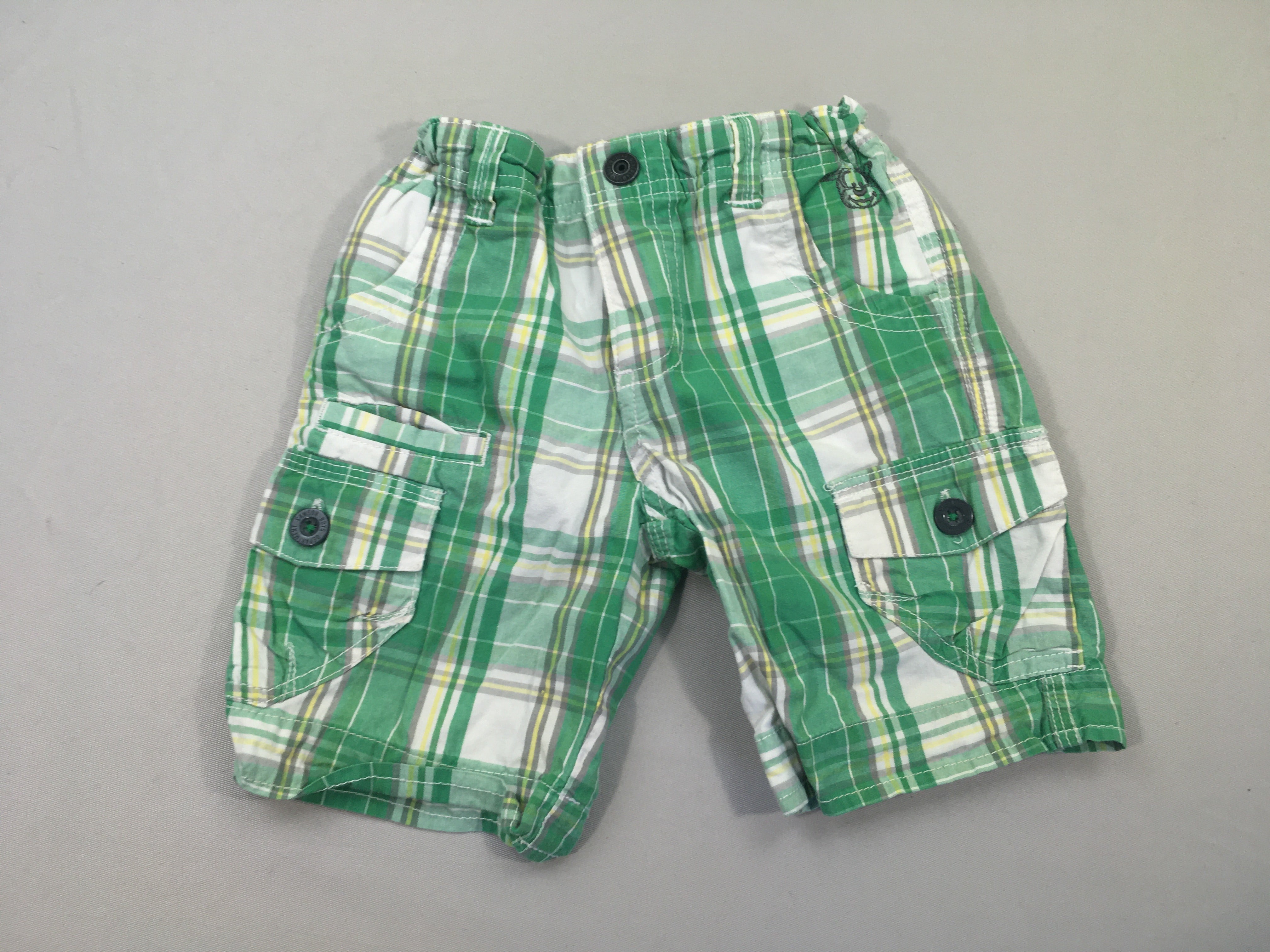 Bermuda à carreaux blanc/vert Samson