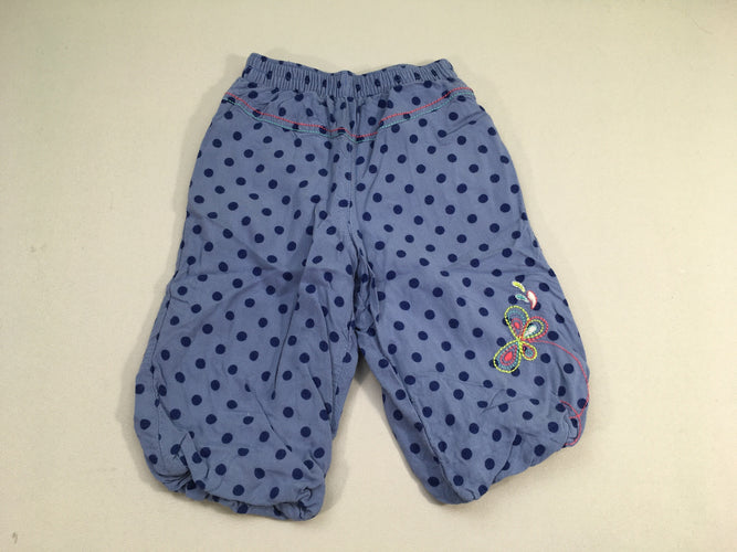 Pantalon boule coton bleu doublé jersey, moins cher chez Petit Kiwi