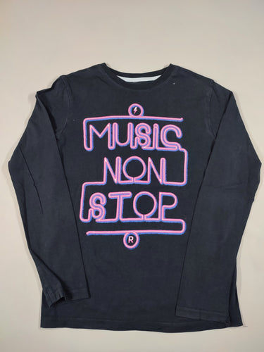 T-shirt m.l noir "Music non stop", moins cher chez Petit Kiwi