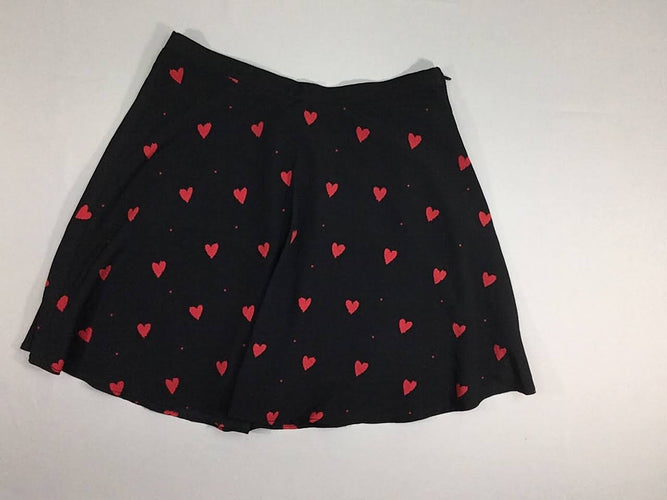 Jupe voile noir coeurs, taille 38, moins cher chez Petit Kiwi