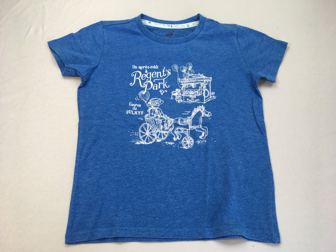 T-shirt m.c bleu chiné regent's park, légèrement bouloché, moins cher chez Petit Kiwi