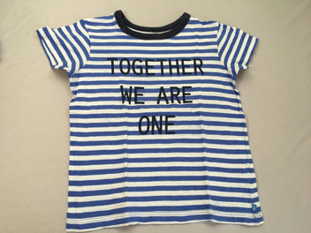 T-shirt m.c blanc rayé bleu together