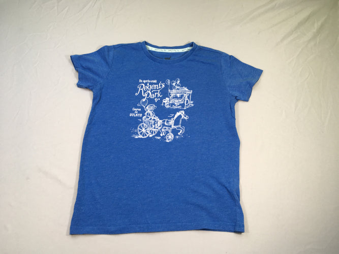 T-shirt m.c bleu flammé Regent effet bouloché, moins cher chez Petit Kiwi