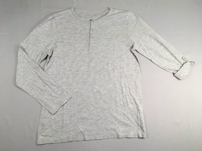 T-shirt m.l gris chiné boutons col manches ajustables, moins cher chez Petit Kiwi