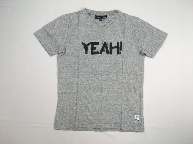 T-shirt m.c col V gris rayé noir Yaeh!, moins cher chez Petit Kiwi