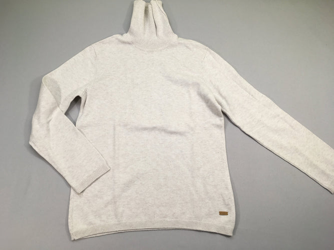 Pull col roulé écru, moins cher chez Petit Kiwi