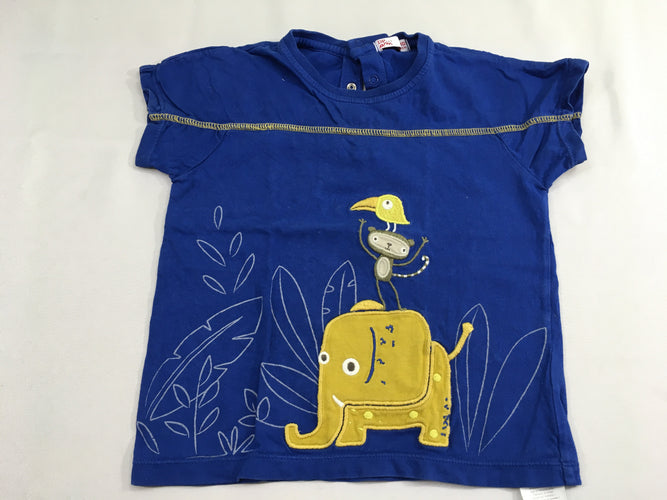 T-shirt m.c bleu vif animaux, moins cher chez Petit Kiwi