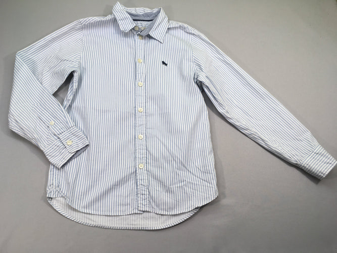 Chemise m.l blanche ligné bleu, moins cher chez Petit Kiwi