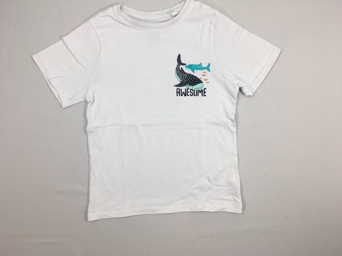 T-shirt m.c blanc Awesome baleine, moins cher chez Petit Kiwi